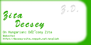zita decsey business card